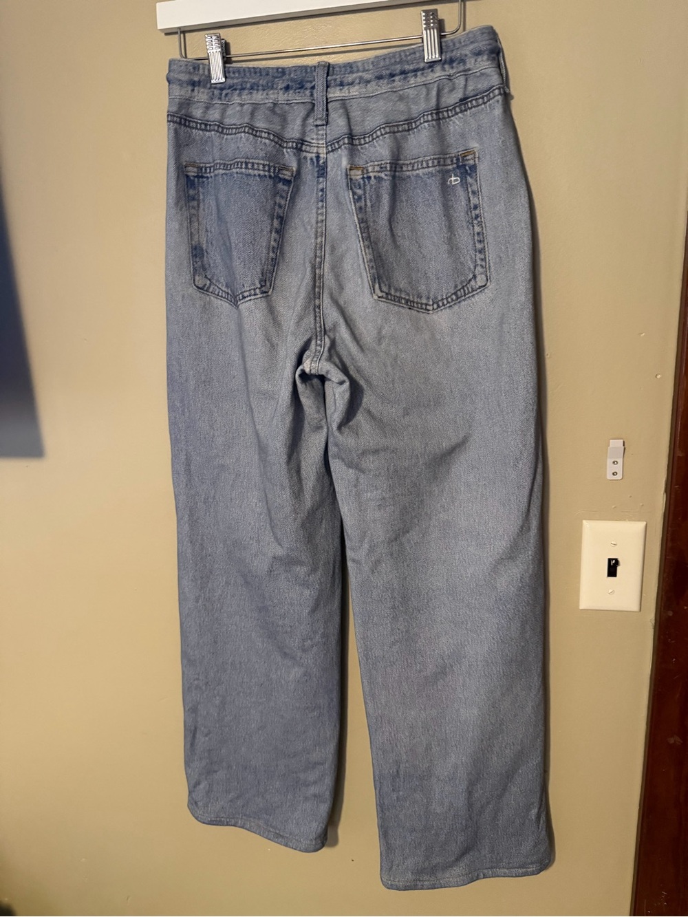 rag & bone Miramar High Rise Wide-Leg Terry Jeans with Contrast Drawstring - Picture 4 of 7
